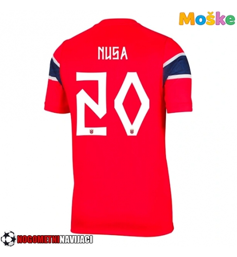 Moške Nogometnih dresov Norveška Antonio Nusa #20 Domači SP 2026 Kratki rokavi Moške Nogometnih dresov Norveška Antonio Nusa #20 Domači SP 2026 Kratki rokavi